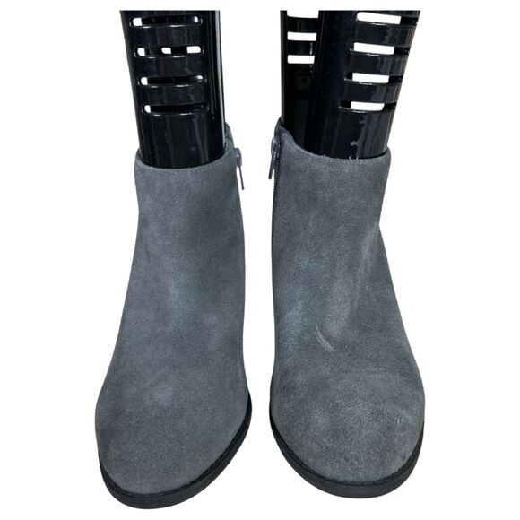 Vionic Bromley 322 Grey Suede Snakeskin Heeled Ankle Booties Size 8 - Picture 2 of 8